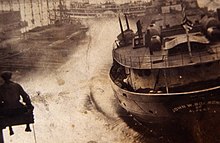 Launching of the John W. Boardman cargo ship from the Toledo Shipyard, Toledo, Ohio, 1916 Launching of the John W. Boardman cargo ship - DPLA - 5670c1a5452f4e14f2f7a318b18aa656.jpg