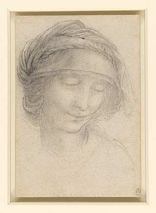 <i>Study for the Head of Saint Anne</i> Drawing by Leonardo da Vinci