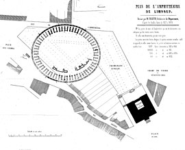 Plan de masse de l'amphithéâtre (1852).