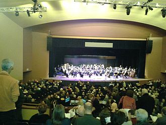 View of the stage at Lisner Auditorium before a performance of Guntram by Richard Strauss by the Washington Concert Opera in 2015 Lisner Auditorium before a performance of Guntram by Washington Concert Opera, 2015.jpg