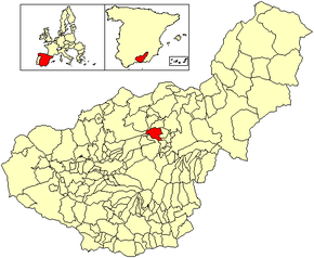 Localização do município de Darro na província de Granada