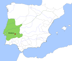 Taifa Kingdom of Badajoz, c. 1037.
