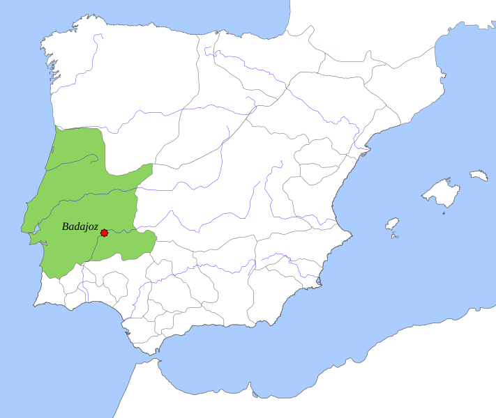 File:Location map Taifa of Badajoz.svg