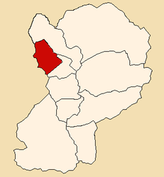 Location of the Santo Toribio district (marked in red) in the Huaylas province