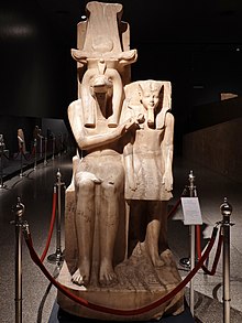 Amenhotep and Sobek, from Dahamsha, now in the Luxor Museum Luxor Museum Statuen Sobek Amenophis III. 02.jpg