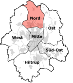 Location of the north district in the city of Münster