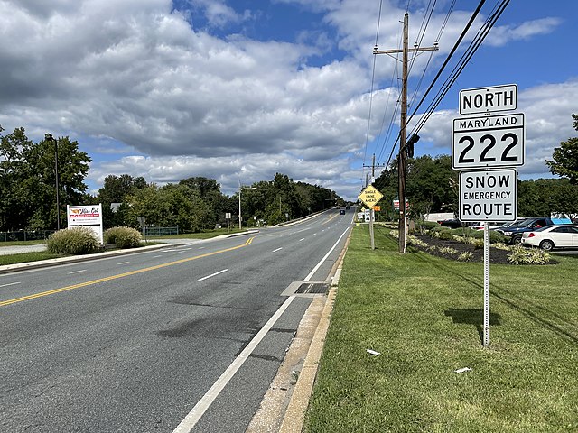 MD 222 northbound past US 40 in Perryville
