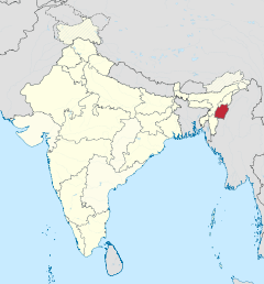 Localizacion de Manipor en Índia