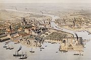 Del av OA Mankells stockholmspanorama från 1871