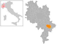 Mappa di localizzazione del comune di Nizza Monferrato nella provincia di Asti