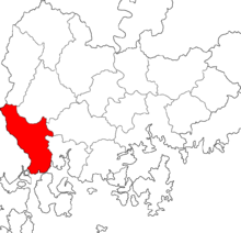 Hadong county, South Korea, area of the ambush Map Hadong-gun.png