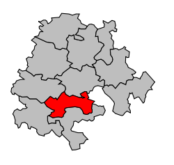 Kanton na mapě arrondissementu Muret