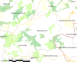 Mapa obce Andelaroche