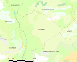 Mapa obce Courmes