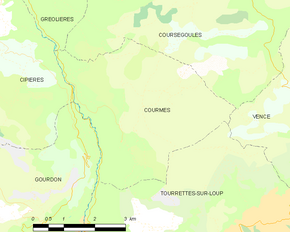 Poziția localității Courmes