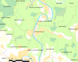 Mapa obce Nouzonville