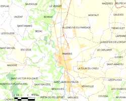 Kart over Pamiers