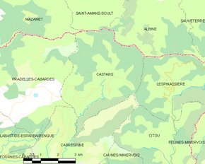 Poziția localității Castans