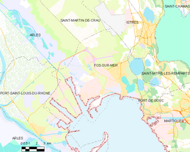 Mapa obce Fos-sur-Mer