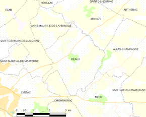 Poziția localității Réaux