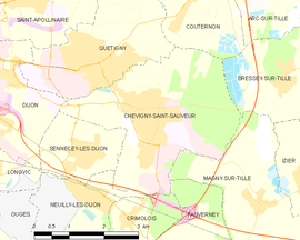 Mapa obce Chevigny-Saint-Sauveur