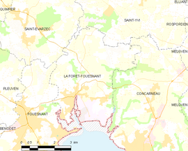 Mapa obce La Forêt-Fouesnant