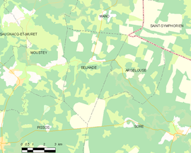 Mapa obce Belhade