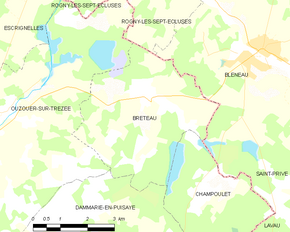 Poziția localității Breteau