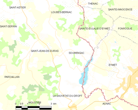 Mapa obce Soumensac
