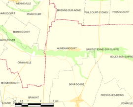 Mapa obce Auménancourt