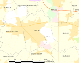Mapa obce Aniche