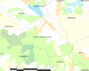 Poziția localității Pontoise-lès-Noyon