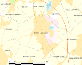 Mapa obce Noeux-les-Mines