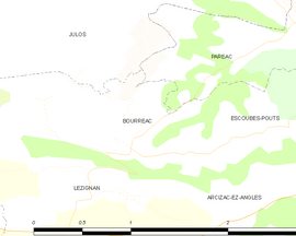 Mapa obce Bourréac