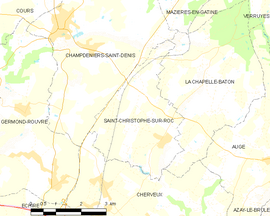 Mapa obce Saint-Christophe-sur-Roc