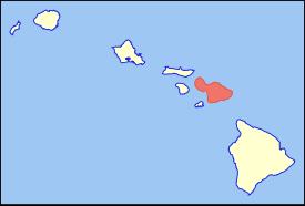 Mapa Havaje se zvýrazněním Maui.svg