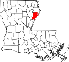 Map of Louisiana highlighting Tensas Parish.svg