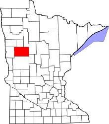 Map of Minnesota highlighting Becker County.svg