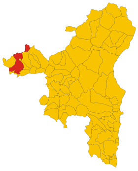 Map of comune of Macomer (province of Nuoro, region Sardinia, Italy) - 2016.svg