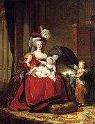 Marie Antoinette with children label QS:Len,"with children" label QS:Lpl,"z dziećmi" label QS:Lfr,"et ses enfants" 1787, Palace of Versailles