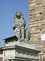 Marzocco de Donatello, piazza della Signoria, symbole du pouvoir populaire des Florentins.