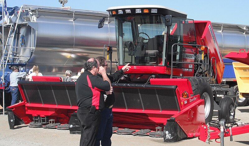 File:Massey Ferguson 9635 Windrower.JPG