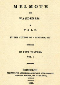 Poutník Melmoth, první vydání z roku 1820