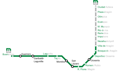 Linha B.svg do metrô da Cidade do México