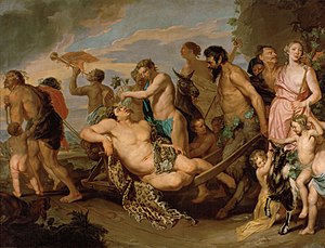 The Triumph of Bacchus; by Michaelina Wautier; before 1659; oil on canvas; 270 x 354 cm; Kunsthistorisches Museum[114]