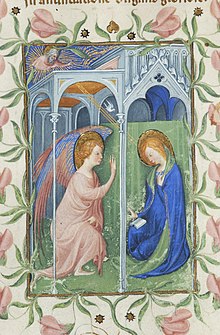 Page from Libro d'Oro depicting the Annunciation