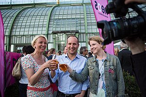 Mlinar, Strolz and Meinl-Reisinger at the NEOS FEST Vienna 2013-05.jpg