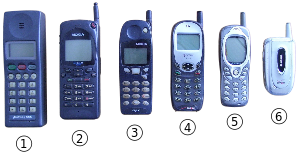 Various cellular phones from the last decade