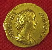 Faustina auf einer römischen Münze