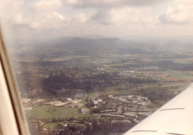 Aerial view of Mount Nittany as seen from State College